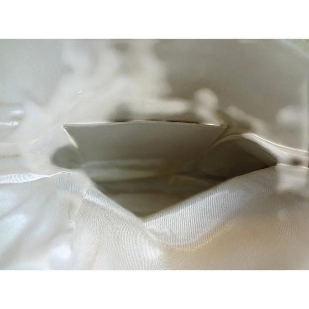 Clutch Bag Soft‎ Pink Floral Mesh Metallic Silver Thread Evening Bag